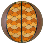 Dragon Scales, Fans, Waves, Seigaiha, Orange バスケットボール (縦)