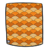 Dragon Scales, Fans, Waves, Seigaiha, Orange バックパック (取り外し可フェース)
