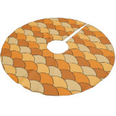 Dragon Scales, Fans, Waves, Seigaiha, Orange ブラッシュドポリエステルツリースカート (アングル)