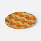 Dragon Scales, Fans, Waves, Seigaiha, Orange ペーパープレート (アングル)