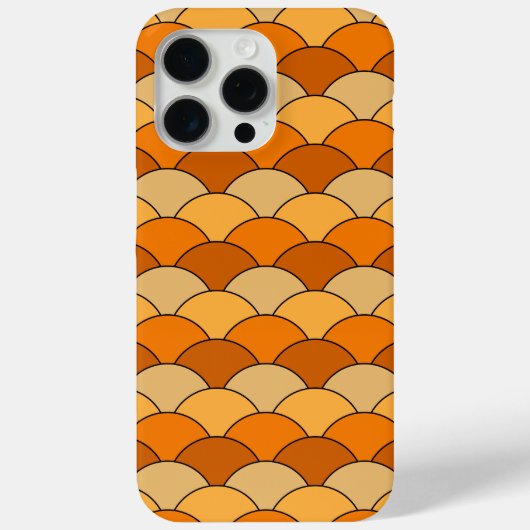 Dragon Scales, Fans, Waves, Seigaiha, Orange Case-Mate iPhoneケース (裏面)