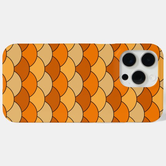 Dragon Scales, Fans, Waves, Seigaiha, Orange Case-Mate iPhoneケース (裏面 (横))