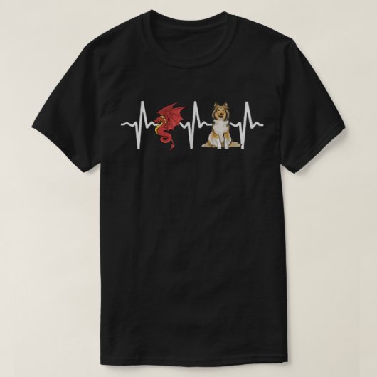 Dragon Shetland Sheepdog Heartbeat Dog Lover  Tシャツ (デザイン正面)