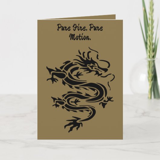 Dragon Stencil Style Cut Out Illustration カード (正面)