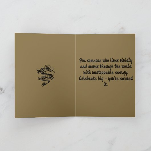 Dragon Stencil Style Cut Out Illustration カード (内部)