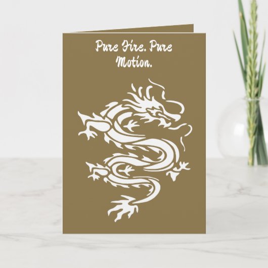 Dragon Stencil Style Cut Out Illustration カード (正面)