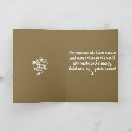 Dragon Stencil Style Cut Out Illustration カード (内部)