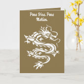 Dragon Stencil Style Cut Out Illustration カード (黄色い花)