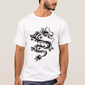 Dragon Stencil Style Cut Out Illustration Tシャツ (正面)