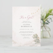 Dragon Storybook It's a Girl Baby Shower 招待状 (スタンド正面)