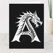 Dragon Styled Letter A, Dragon Alphabet, Monogram カード (正面)