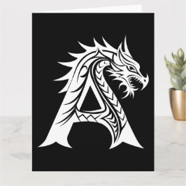 Dragon Styled Letter A, Dragon Alphabet, Monogram カード