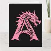 Dragon Styled Letter A, Dragon Alphabet, Monogram カード (正面)