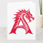 Dragon Styled Letter A, Dragon Alphabet, Monogram カード (正面)