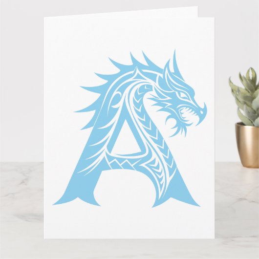 Dragon Styled Letter A, Dragon Alphabet, Monogram カード (小さな植物)