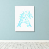 Dragon Styled Letter A, Dragon Alphabet, Monogram キャンバスプリント (インサイチュ (ウッドフロア))
