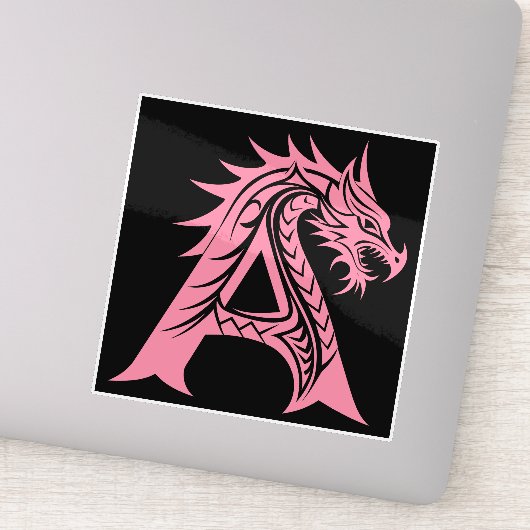 Dragon Styled Letter A, Dragon Alphabet, Monogram シール (詳細)
