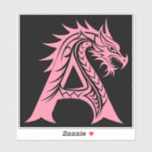 Dragon Styled Letter A, Dragon Alphabet, Monogram シール (シート)