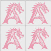 Dragon Styled Letter A, Dragon Alphabet, Monogram シール (正面)