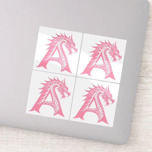 Dragon Styled Letter A, Dragon Alphabet, Monogram シール (詳細)