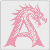 Dragon Styled Letter A, Dragon Alphabet, Monogram シール (正面)