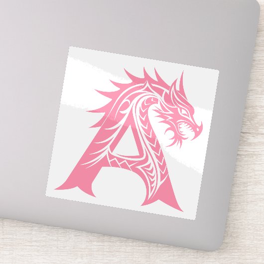 Dragon Styled Letter A, Dragon Alphabet, Monogram シール (詳細)