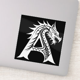 Dragon Styled Letter A, Dragon Alphabet, Monogram シール