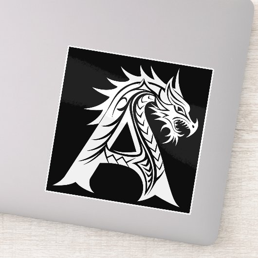 Dragon Styled Letter A, Dragon Alphabet, Monogram シール (詳細)