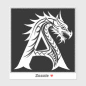 Dragon Styled Letter A, Dragon Alphabet, Monogram シール (シート)