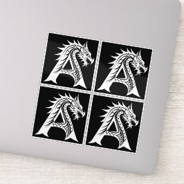 Dragon Styled Letter A, Dragon Alphabet, Monogram シール