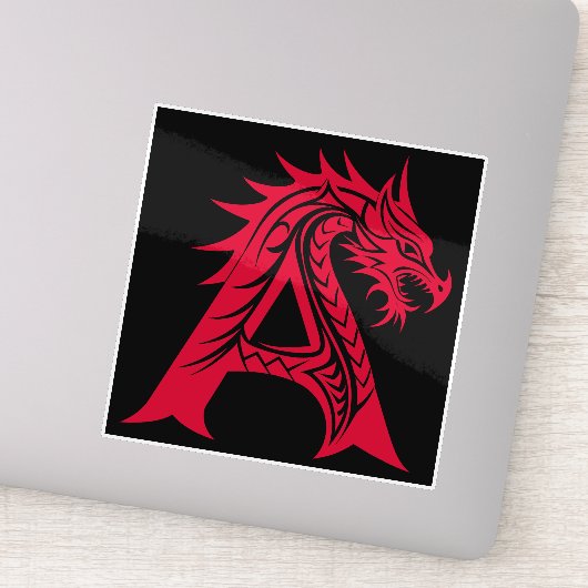 Dragon Styled Letter A, Dragon Alphabet, Monogram シール (詳細)