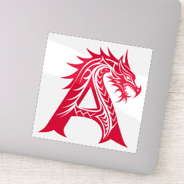 Dragon Styled Letter A, Dragon Alphabet, Monogram シール