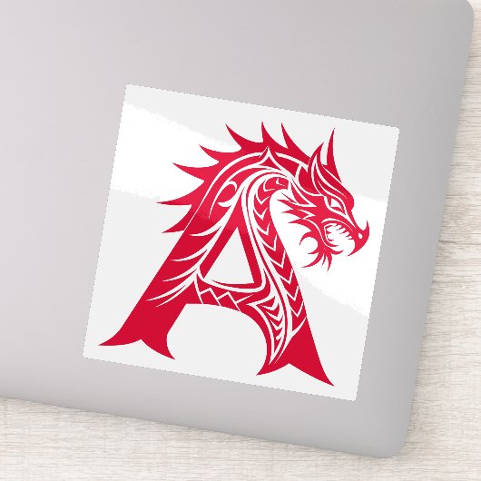 Dragon Styled Letter A, Dragon Alphabet, Monogram シール (詳細)