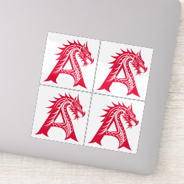 Dragon Styled Letter A, Dragon Alphabet, Monogram シール