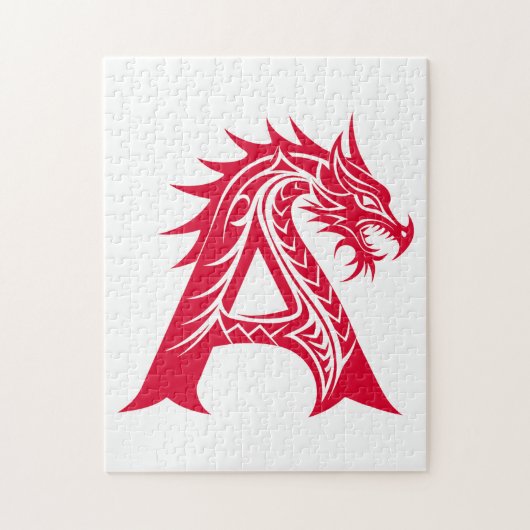Dragon Styled Letter A, Dragon Alphabet, Monogram ジグソーパズル (縦)