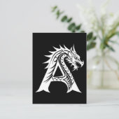 Dragon Styled Letter A, Dragon Alphabet, Monogram ポストカード (スタンド正面)