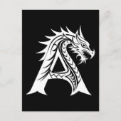 Dragon Styled Letter A, Dragon Alphabet, Monogram ポストカード (正面)