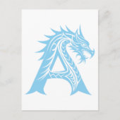 Dragon Styled Letter A, Dragon Alphabet, Monogram ポストカード (正面)