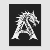 Dragon Styled Letter A, Dragon Alphabet, Monogram マグネット招待状 (正面)