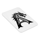 Dragon Styled Letter A, Dragon Alphabet, Monogram マグネット (右側)
