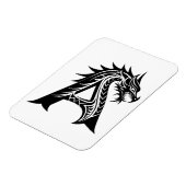 Dragon Styled Letter A, Dragon Alphabet, Monogram マグネット (左側)