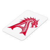 Dragon Styled Letter A, Dragon Alphabet, Monogram マグネット (左側)