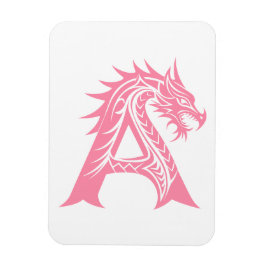 Dragon Styled Letter A, Dragon Alphabet, Monogram マグネット