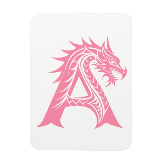 Dragon Styled Letter A, Dragon Alphabet, Monogram マグネット (縦)