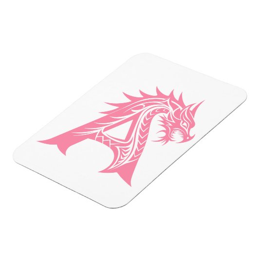 Dragon Styled Letter A, Dragon Alphabet, Monogram マグネット (左側)