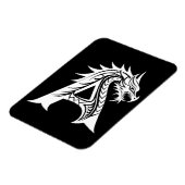 Dragon Styled Letter A, Dragon Alphabet, Monogram マグネット (左側)