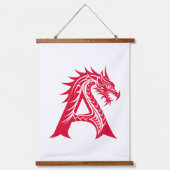 Dragon Styled Letter A, Dragon Alphabet, Monogram 吊り下げ型タペストリー (正面)