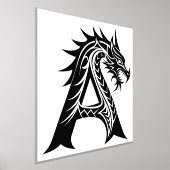 Dragon Styled Letter A, Dragon Alphabet, Monogram 箔ポスター (レイダウン)