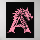 Dragon Styled Letter A, Dragon Alphabet, Monogram 箔ポスター (正面)