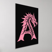 Dragon Styled Letter A, Dragon Alphabet, Monogram 箔ポスター (レイダウン)